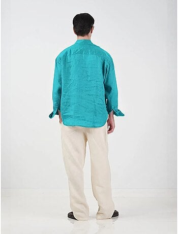 Chemise homme oversize en lin, manches longues giesto