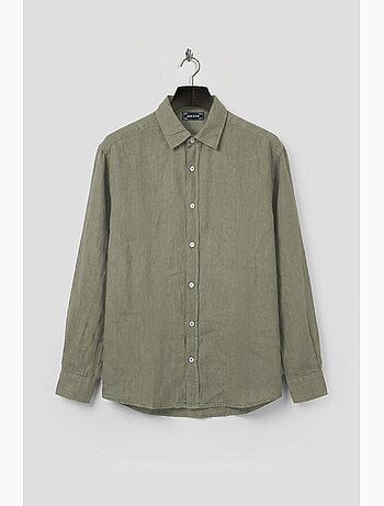 Chemise homme oversize en mélange coton-lin giesto