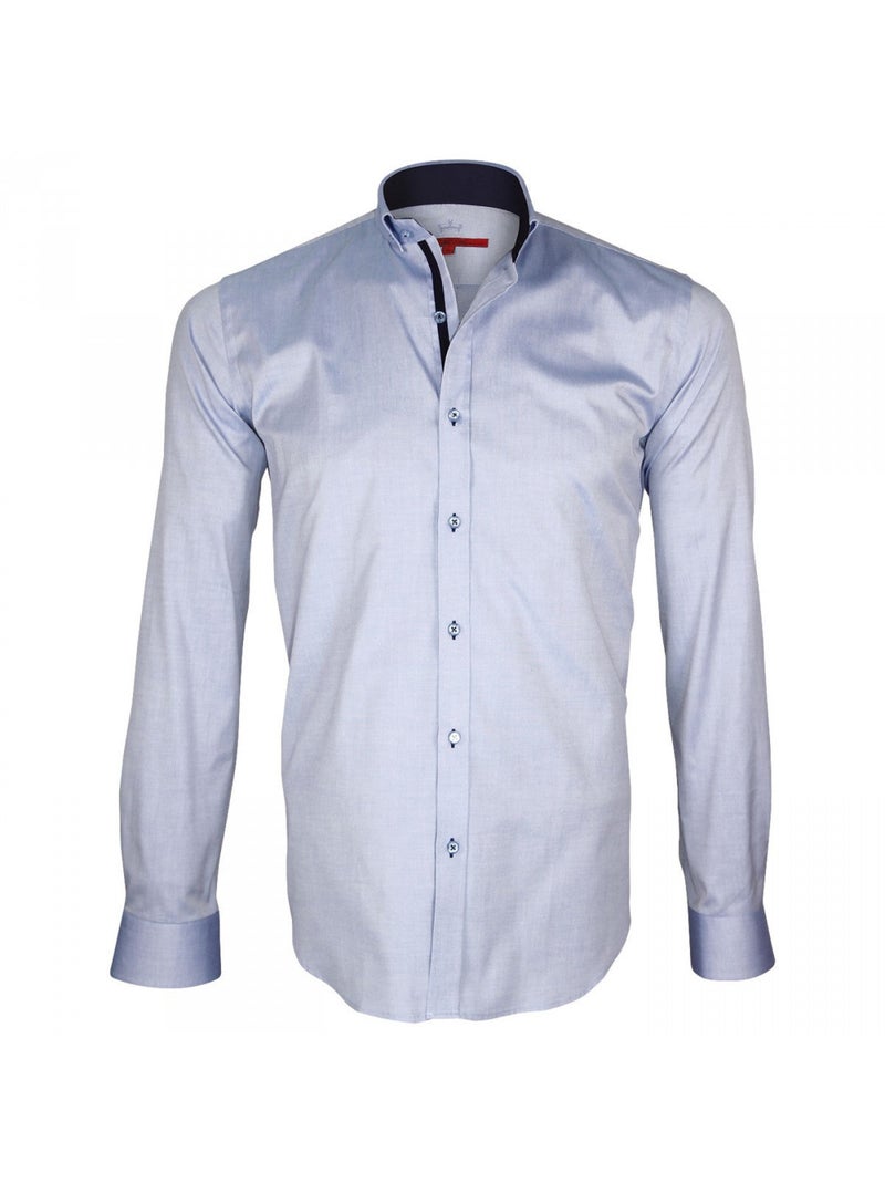Chemise homme oxford coupe cintrée BROOKES Andrew Mac Allister Bleu - Kiabi