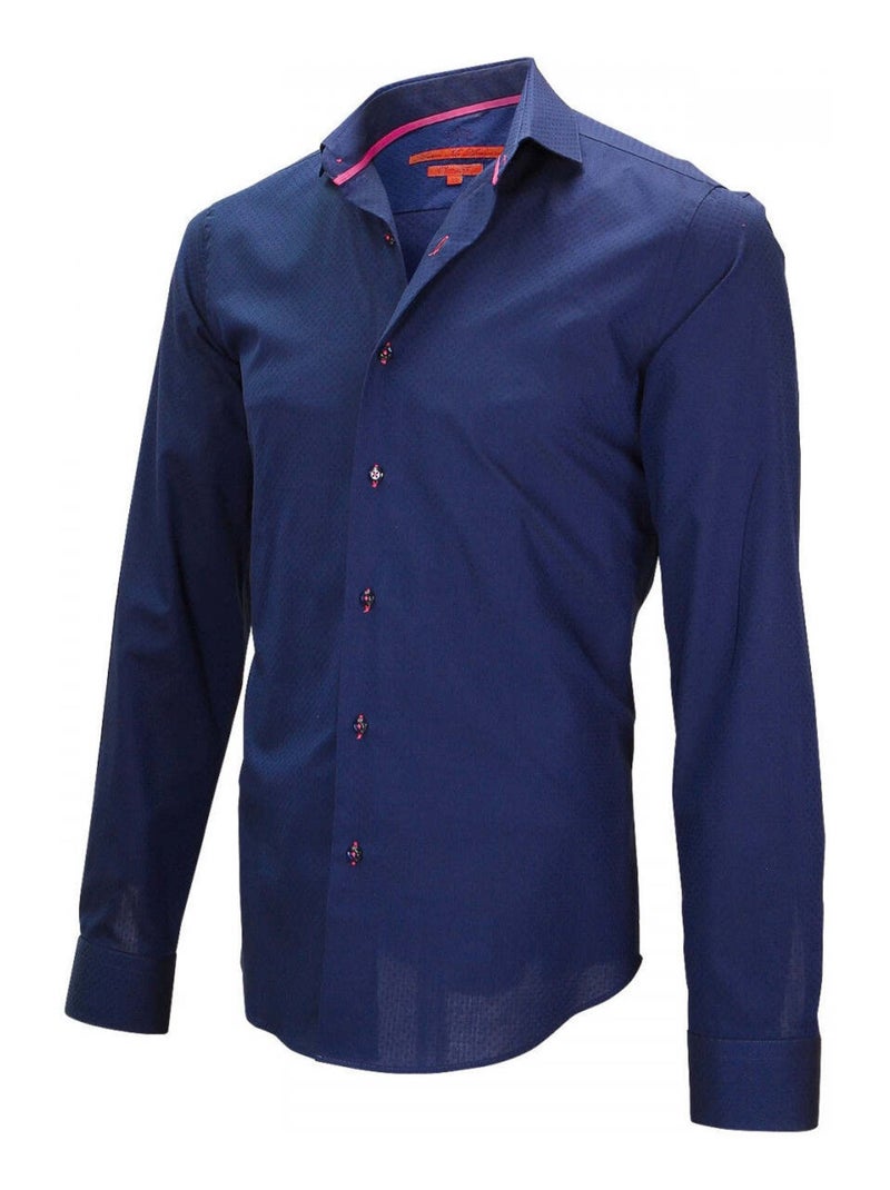 Chemise homme petit col coupe cintrée STREETER Andrew Mac Allister Bleu , Blanc , 42 Bleu Blanc - Kiabi