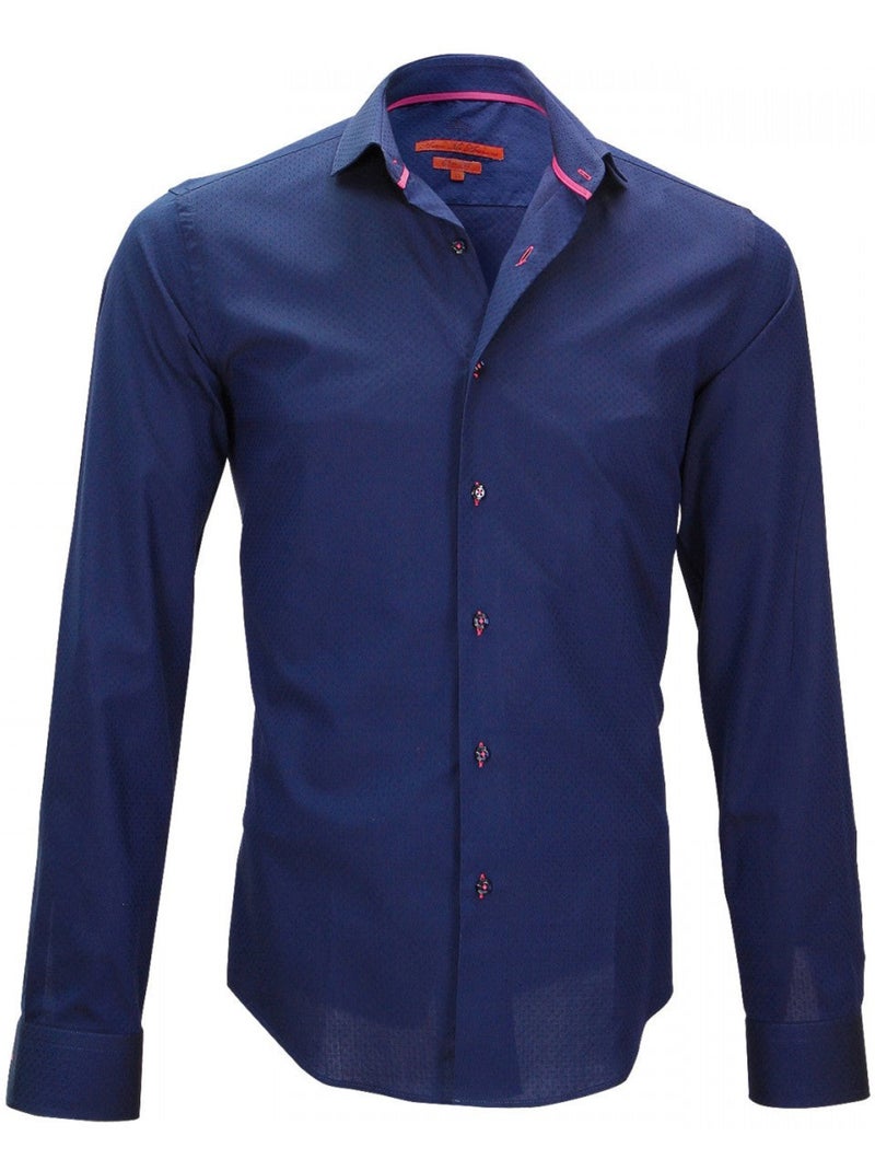 Chemise homme petit col coupe cintrée STREETER Andrew Mac Allister Bleu Bleu - Kiabi