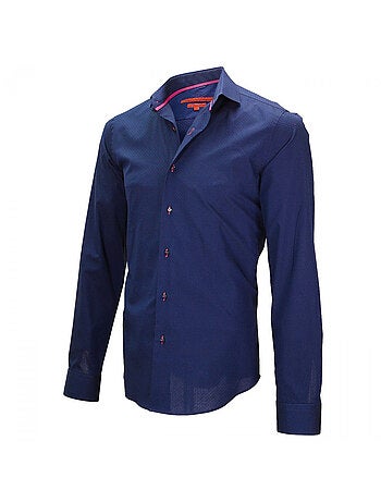 Chemise homme petit col coupe cintrée STREETER Andrew Mac Allister Bleu marine , 39
