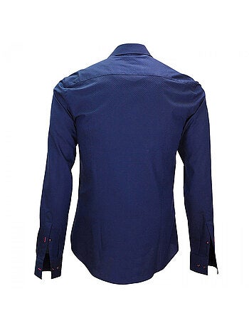Chemise homme petit col coupe cintrée STREETER Andrew Mac Allister Bleu marine , 39