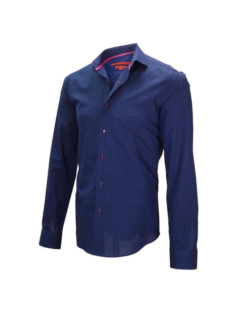Chemise homme petit col coupe cintrée STREETER Andrew Mac Allister Bleu marine , 39 Bleu marine - Kiabi