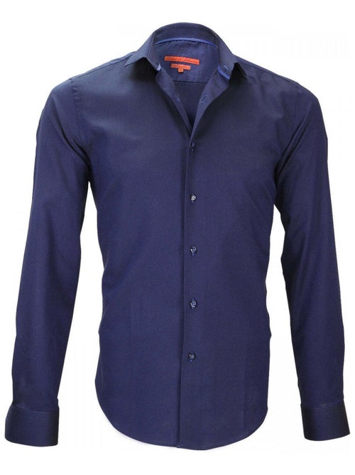 Chemise homme petit col coupe cintrée STREETER Andrew Mac Allister Bleu marine , 39 - Kiabi
