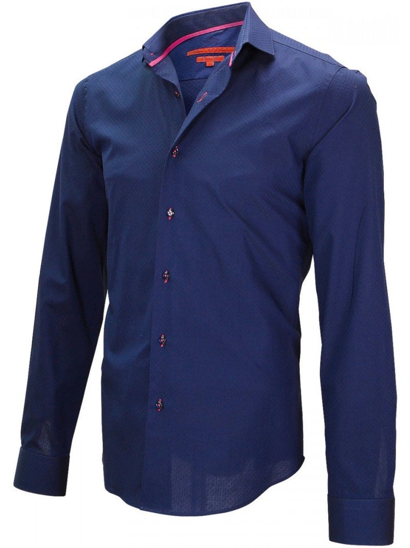 Chemise homme petit col coupe cintrée STREETER Andrew Mac Allister Bleu marine , 42 Bleu marine - Kiabi