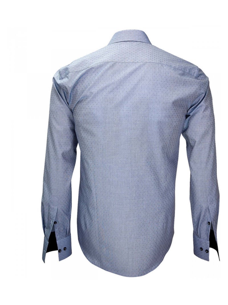Chemise homme popeline armurée coupe cintrée CINECITTA Emporio balzani Bleu indigo , 43 Indigo - Kiabi