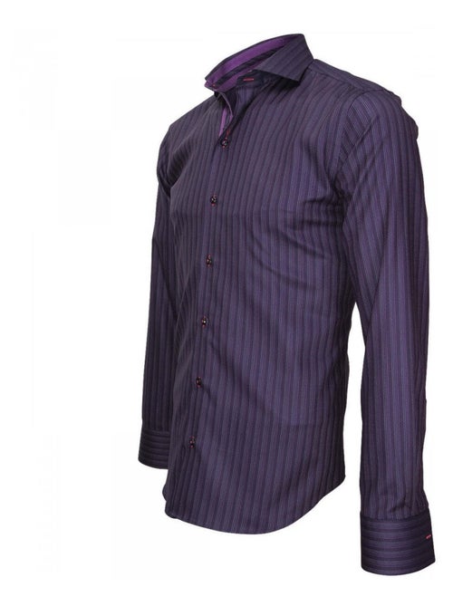 Chemise homme popeline armurée coupe cintrée CINECITTA Emporio balzani Bleu indigo , 45 - Kiabi