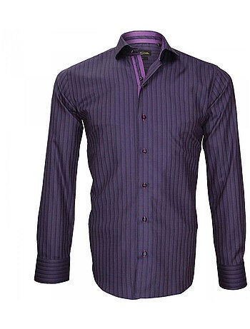 Chemise homme popeline armurée coupe cintrée CINECITTA Emporio balzani Noir , 38