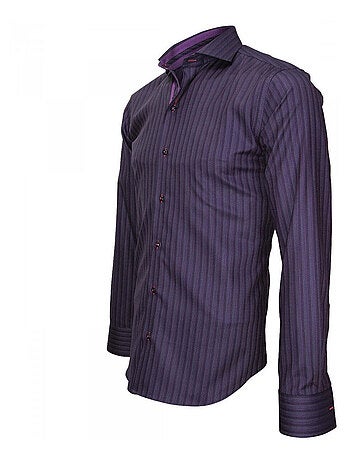 Chemise homme popeline armurée coupe cintrée CINECITTA Emporio balzani Noir , 38