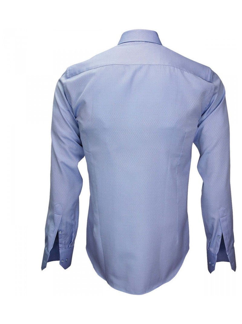 Chemise homme popeline armurée coupe cintrée ZINO Emporio balzani Bleu , 42 Bleu - Kiabi