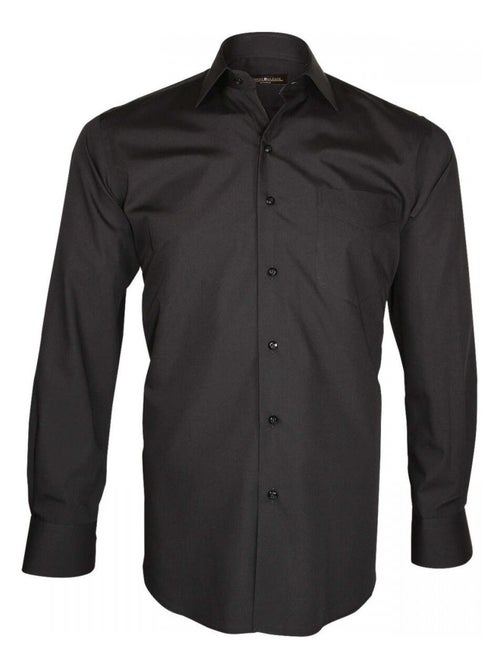 Chemise homme premium coupe droite BASIC-BUSINESS Emporio balzani Noir , 39 - Kiabi