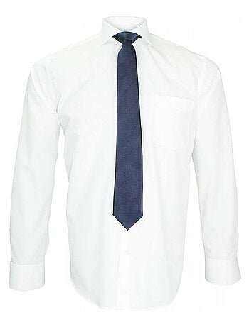 Chemise homme premium coupe droite BASIC-COL ITALIEN Emporio balzani Blanc , 40
