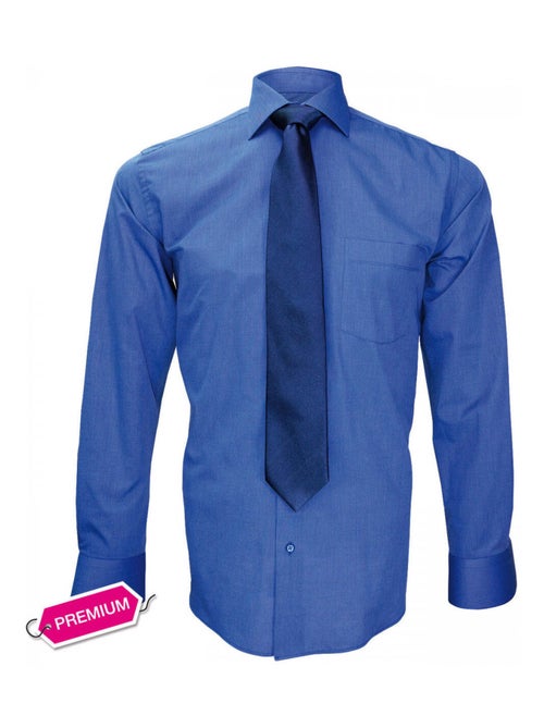 Chemise homme premium coupe droite CLASSIQUE- FIL A FIL Emporio balzani Bleu , 38 - Kiabi