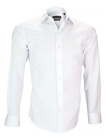 Chemise homme repasage facile coupe cintrée ROMA Emporio balzani Blanc , Blanc , 41
