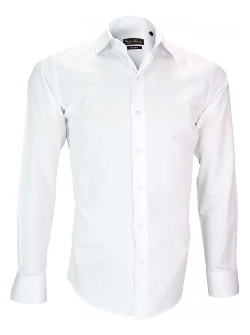 Chemise homme repasage facile coupe cintrée ROMA Emporio balzani Blanc , Blanc , 41 - Kiabi