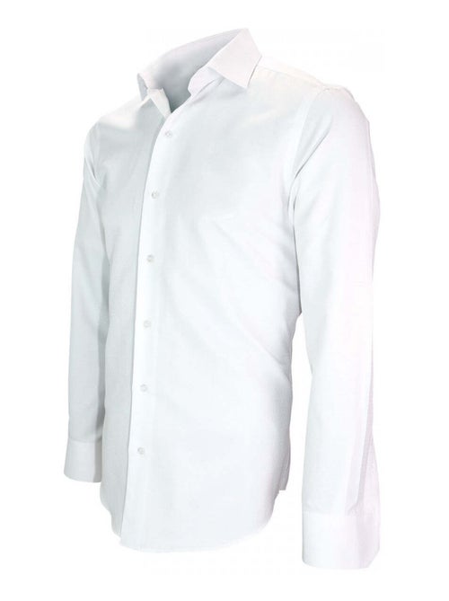 Chemise homme repasage facile coupe cintrée ROMA Emporio balzani Blanc , Blanc , 41 - Kiabi