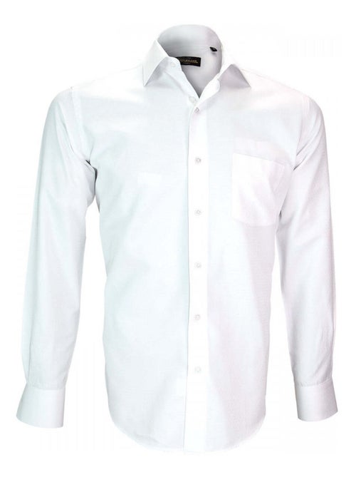 Chemise homme repasage facile coupe droite BARI Emporio balzani Blanc , 40 - Kiabi