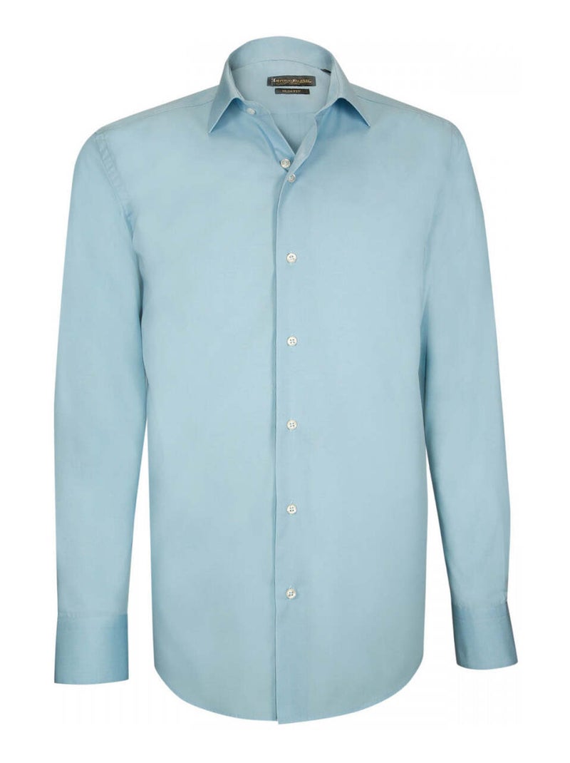 Chemise homme repassage facile coupe cintrée LORENZO Emporio balzani Bleu - Kiabi