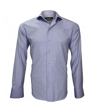 Chemise homme repassage facile coupe cintrée TIBURTINI Emporio balzani Bleu indigo , 38