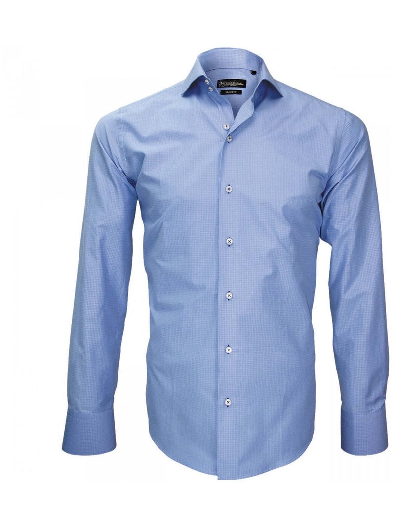 Chemise homme repassage facile coupe cintrée TIBURTINI Emporio balzani Bleu ciel , 42 Bleu - Kiabi