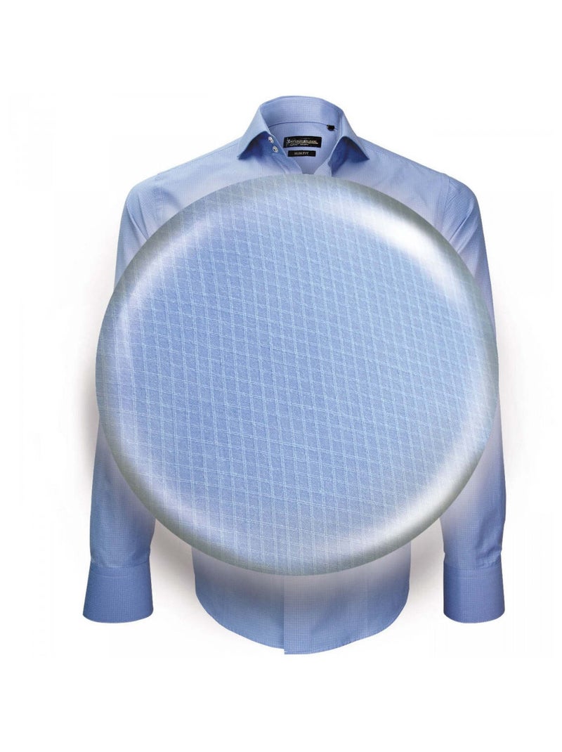 Chemise homme repassage facile coupe cintrée TIBURTINI Emporio balzani Bleu ciel , 42 Bleu - Kiabi