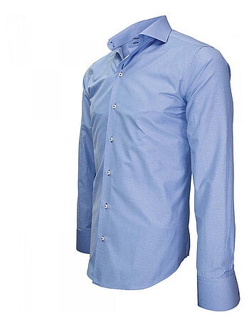 Chemise homme repassage facile coupe cintrée TIBURTINI Emporio balzani Bleu indigo , 38