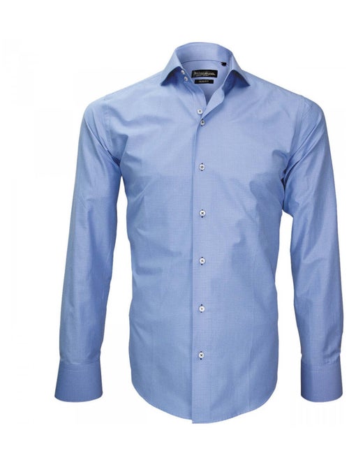 Chemise homme repassage facile coupe cintrée TIBURTINI Emporio balzani Bleu indigo , 38 - Kiabi