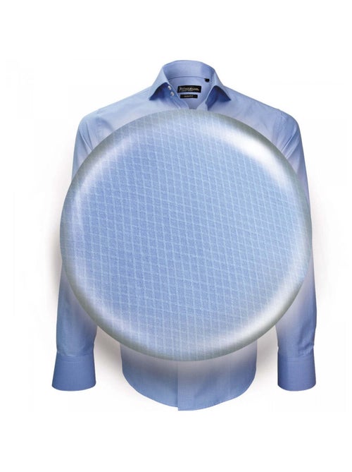 Chemise homme repassage facile coupe cintrée TIBURTINI Emporio balzani Bleu indigo , 38 - Kiabi