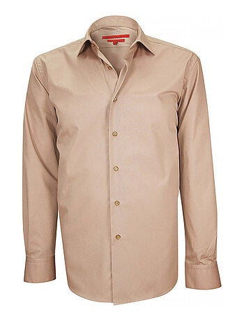 Chemise homme repassage facile coupe droite CANTERBERY Andrew Mac Allister Beige , 39