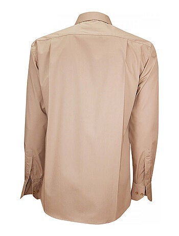 Chemise homme repassage facile coupe droite CANTERBERY Andrew Mac Allister Beige , 39
