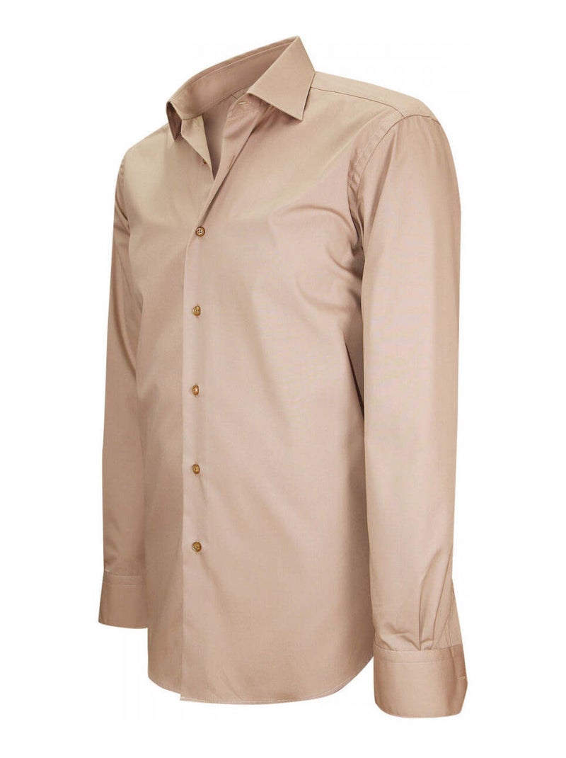 Chemise homme repassage facile coupe droite CANTERBERY Andrew Mac Allister Beige , 39 Beige - Kiabi