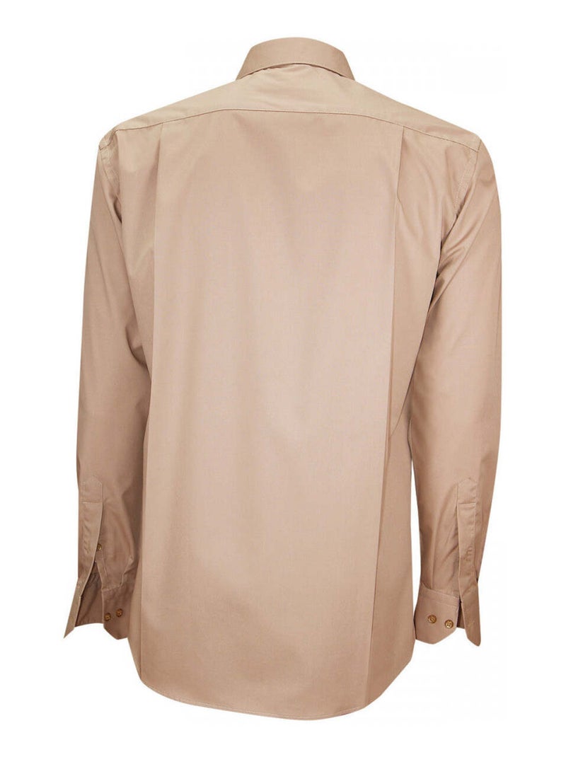 Chemise homme repassage facile coupe droite CANTERBERY Andrew Mac Allister Beige - Kiabi