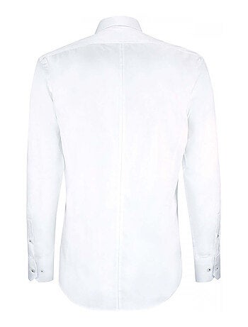 Chemise homme satin de coton coupe cintrée FLAG Andrew Mac Allister Blanc , 44