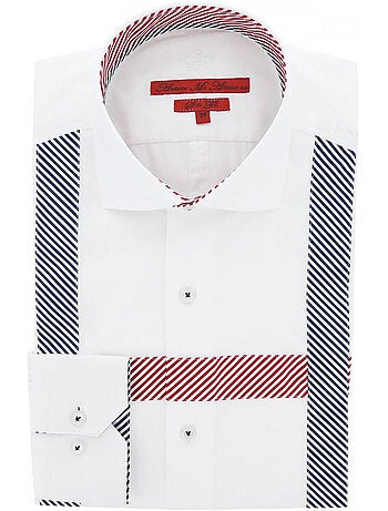 Chemise homme satin de coton coupe cintrée FLAGGY Andrew Mac Allister Blanc , 38