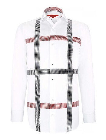 Chemise homme satin de coton coupe cintrée FLAGGY Andrew Mac Allister Blanc , 40