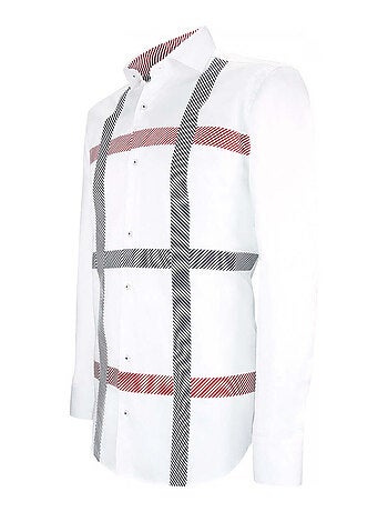 Chemise homme satin de coton coupe cintrée FLAGGY Andrew Mac Allister Blanc , 40