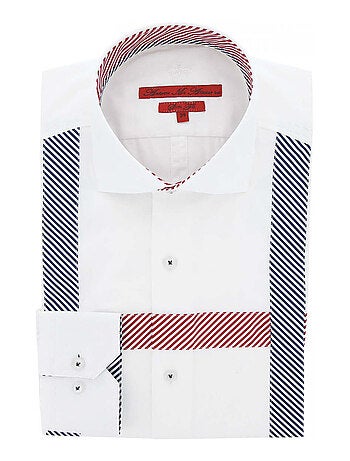 Chemise homme satin de coton coupe cintrée FLAGGY Andrew Mac Allister Blanc , 43