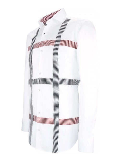 Chemise homme satin de coton coupe cintrée FLAGGY Andrew Mac Allister Blanc , 43 - Kiabi