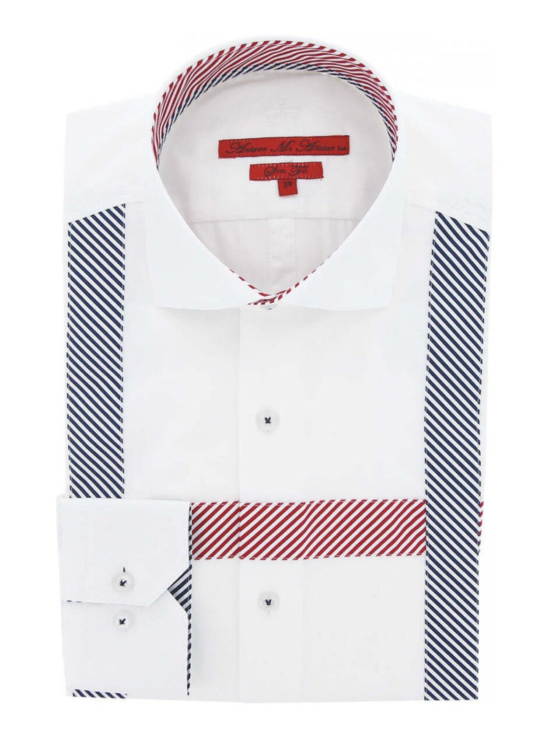 Chemise homme satin de coton coupe cintrée FLAGGY Andrew Mac Allister Blanc , 43 Blanc - Kiabi