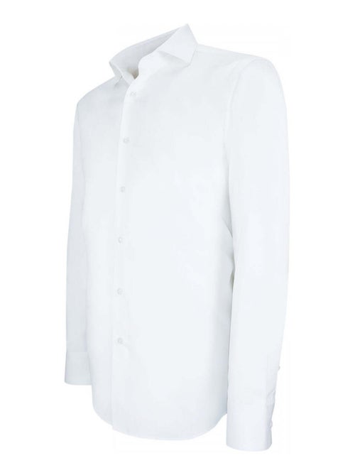 Chemise homme satin de coton coupe cintrée SATINO Andrew Mac Allister Blanc , 41 - Kiabi