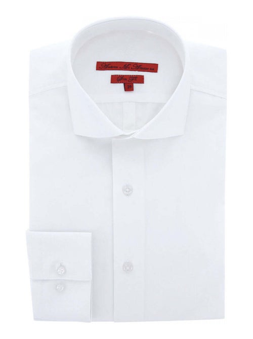 Chemise homme satin de coton coupe cintrée SATINO Andrew Mac Allister Blanc , 41 - Kiabi