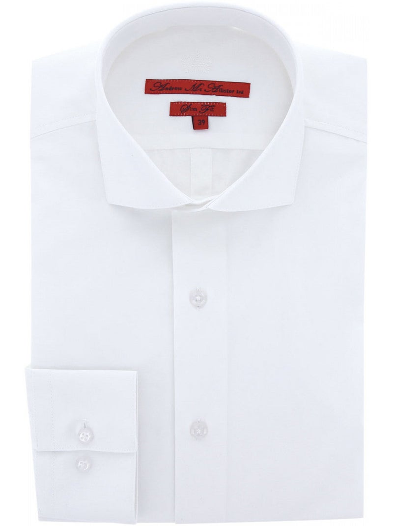 Chemise homme satin de coton coupe cintrée SATINO Andrew Mac Allister Blanc - Kiabi