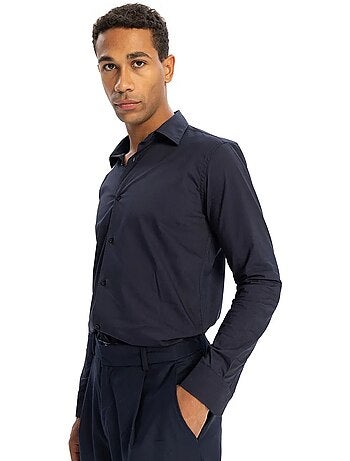 Chemise homme slim en popeline de coton giesto