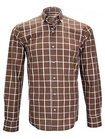 Chemise homme sport coupe cintrée MATTONELLA Emporio balzani Marron , 40