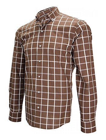 Chemise homme sport coupe cintrée MATTONELLA Emporio balzani Marron , 40