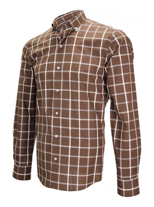 Chemise homme sport coupe cintrée MATTONELLA Emporio balzani Marron , 40 - Kiabi