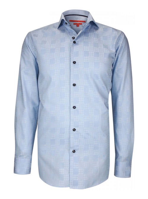 Chemise homme tissu à motifs coupe cintrée CHECKER Andrew Mac Allister Bleu , 40 - Kiabi