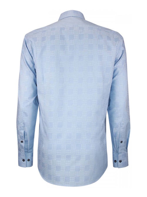 Chemise homme tissu à motifs coupe cintrée CHECKER Andrew Mac Allister Bleu , 40 - Kiabi