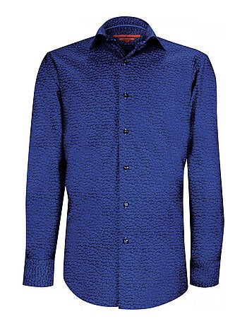 Chemise homme tissu à motifs coupe cintrée FLOWER Andrew Mac Allister Bleu , 43